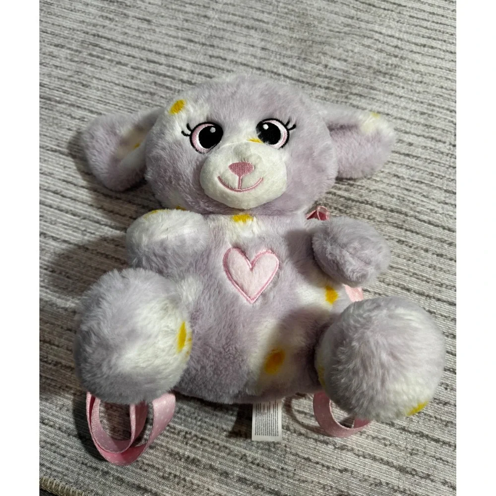 Purple Plush Bunny Backpack Pink Heart Polka Dot‎ Straps Small Kids Bag